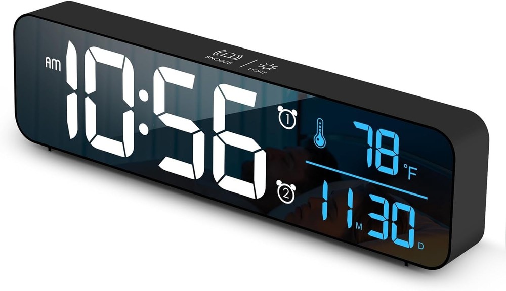 Corded Electric Digital Clock - Stylish Home Decor with Multi Display Features