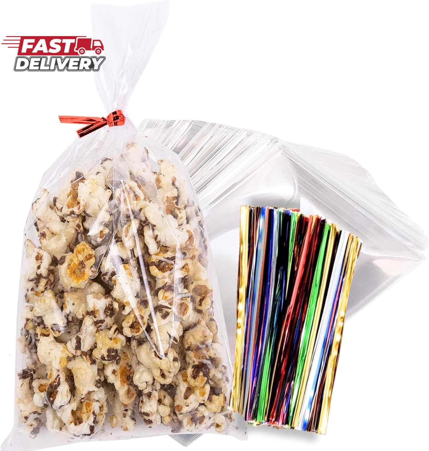 TATTI 200 Pack Clear Cellophane Bags for Favors - Transparent Goodie Bags, 4X9 I