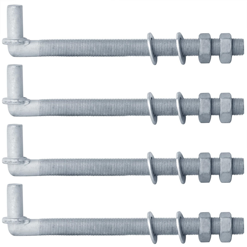4 Pack 11" J-Bolt Gate Hinges with 5/8"-11, Threaded Hinges for Cattle Corral...