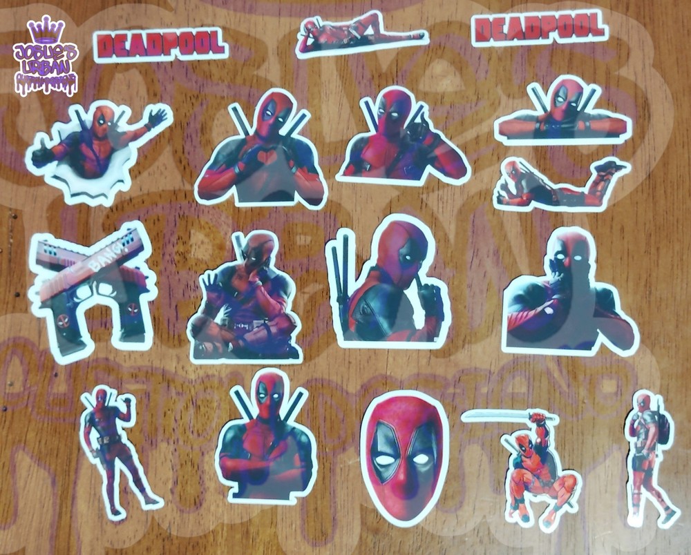 17pcs Stickers: Deadpool Glossy Stickers