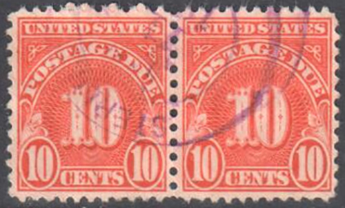 SC#J84 - 10c Postage Due Pair Used (J84PR-2)
