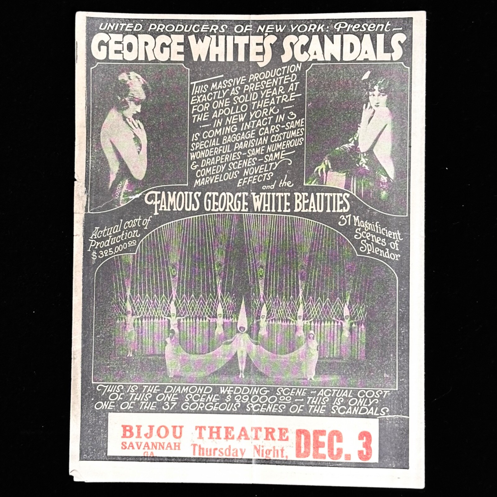1924 Bijou Theatre Program for George White’s Scandals, Savannah GA