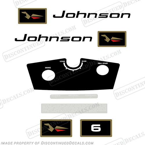 Fits Johnson 1968 6hp Decal Kit