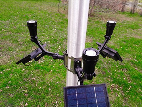 Extreme Commercial Solar Flagpole Light CREE - Fixed Heads * POWERFUL *