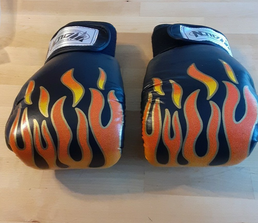 Fire Flames Wolon Boxing Gloves Large