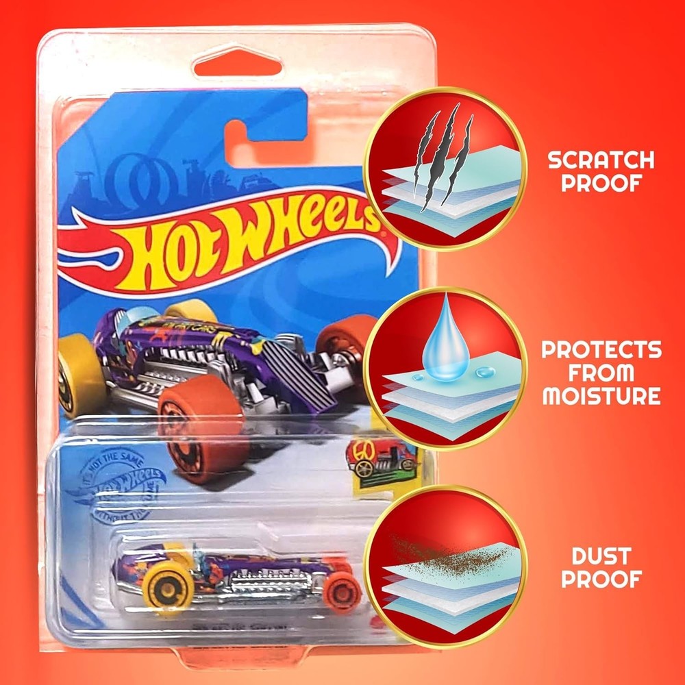 12-Pack Clear Protector Case Plastic Display Hot Wheels & Matchbox Basic Cars