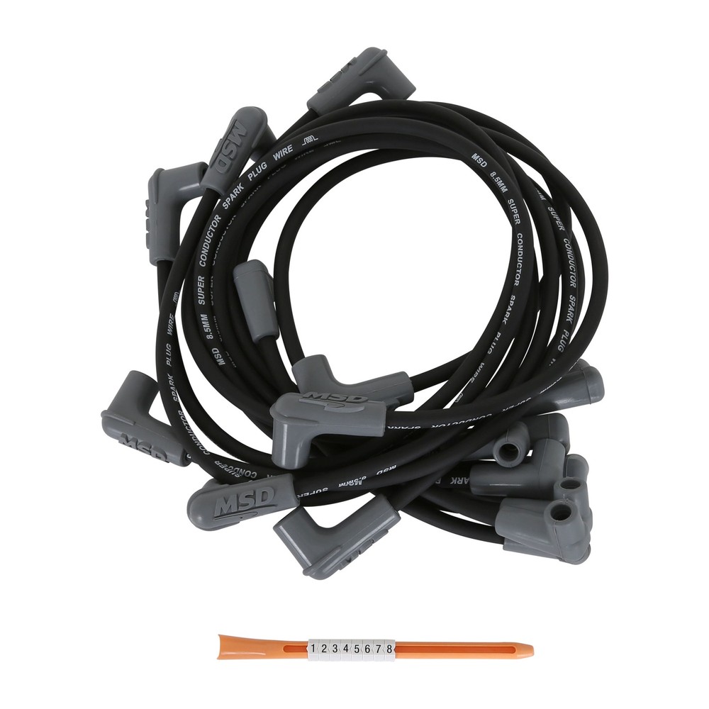 MSD 31413 Super Conductor Spark Plug Wire Set Black