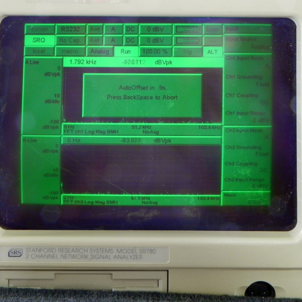 Stanford Research SR780 Dynamic Signal Analyzer, 100 kHz 2-Ch. FFT analyzer