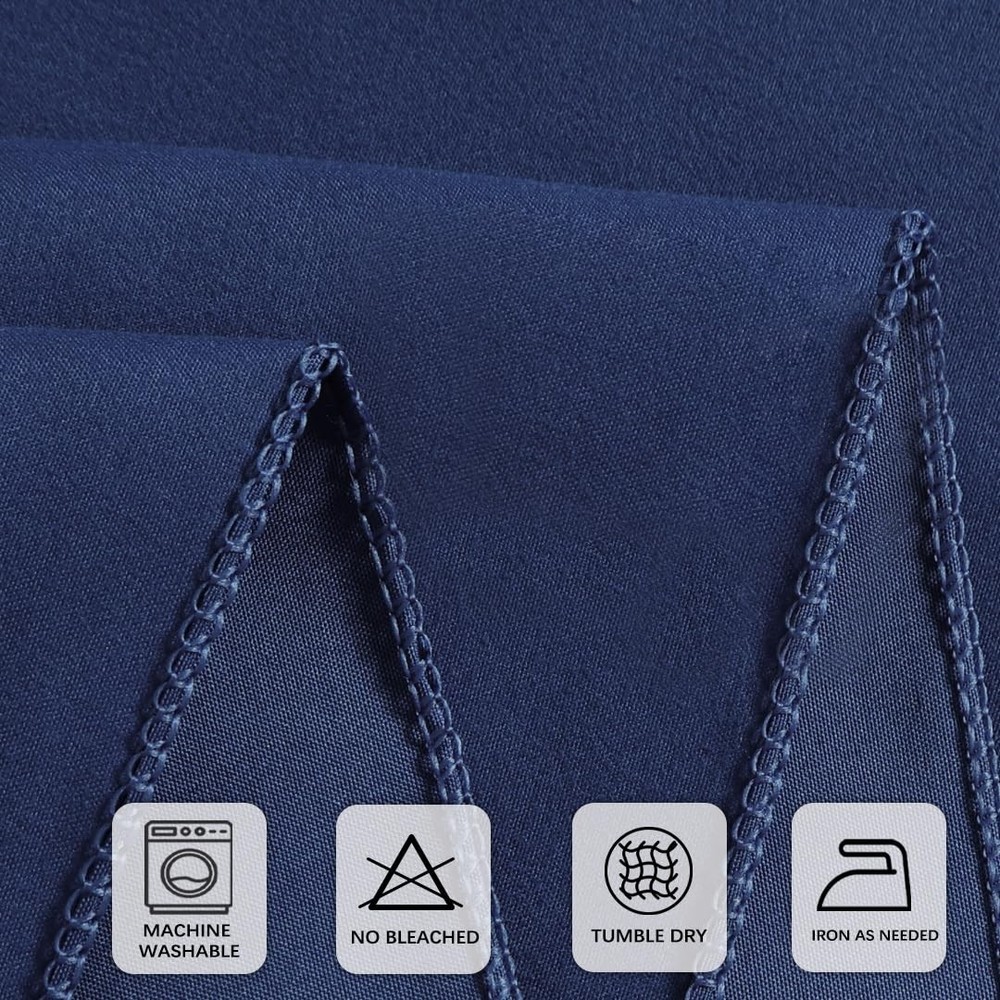 8-Pack Navy Blue 60x102" Rectangular Tablecloths for 6ft Tables, Wrinkle-Resista