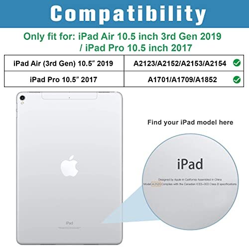 Smart Case for 10.5” iPad Air 3rd Generation 2019 / iPad Pro 2017, Slim Black