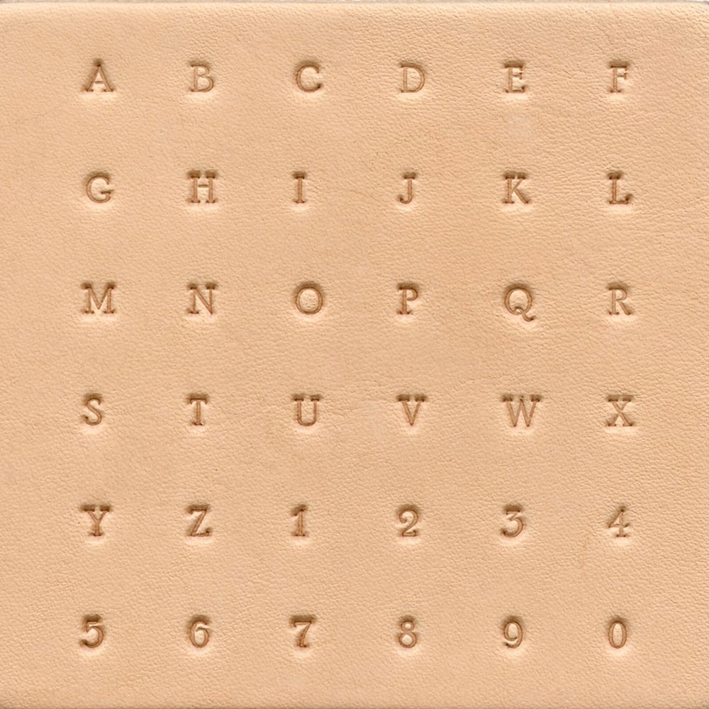Leathercraft Tools 1/8" Alphabet & Number Set - 36 Stamp Heads & Handle