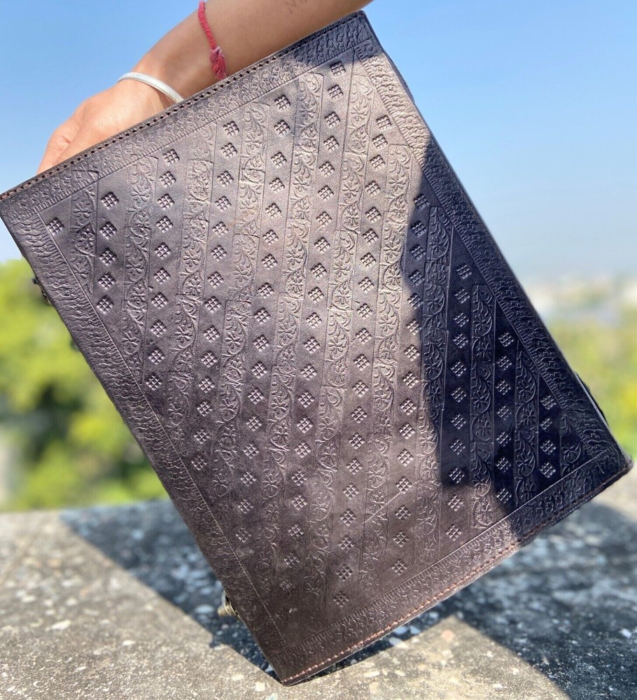 Leather 3 Ring Binder Grimoire Binder Leather Binder Cover Notebook Offic Folder