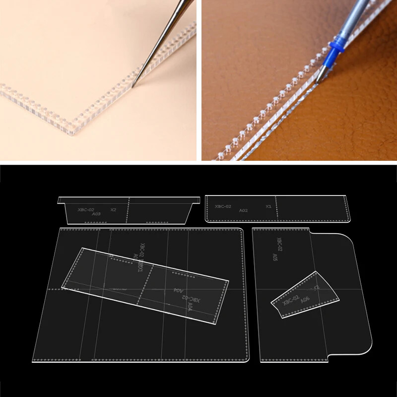 Long Wallet Template Leather Tools Durable Acrylic Stencil Wallet Die Cut Mold