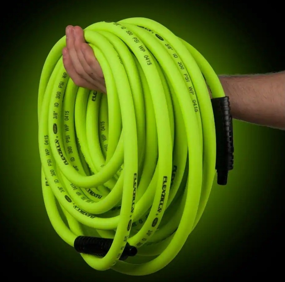 Flexzilla HFZ3850YW2 Air Hose 3/8In X 50Ft 1/4In MNPT Fittings