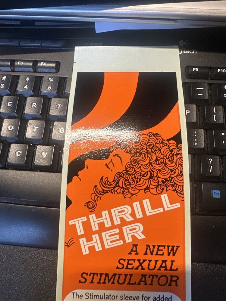 Vintage Condom Vending Machine Decal THRILL HER RARE!