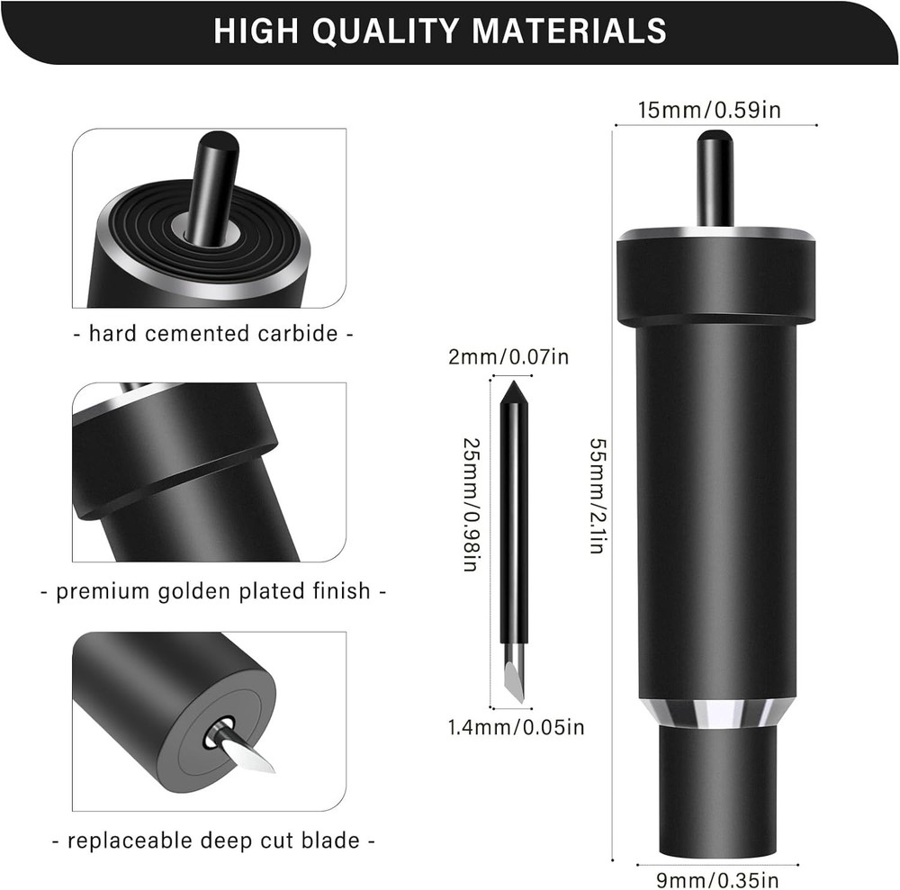 Deep Cut Blade and Housing, Precision Replacement Deep Point Blades for Cricut M