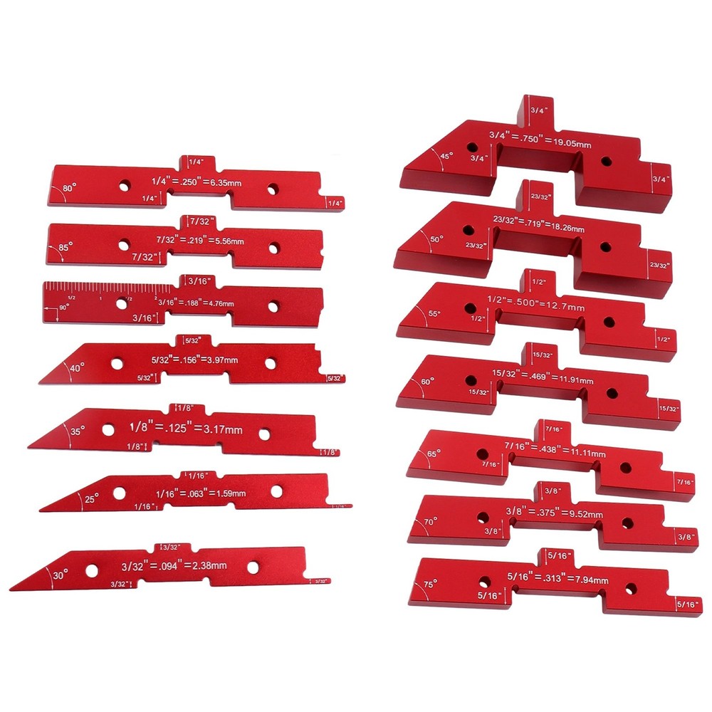 14 Pcs Setup Blocks Woodworking Precision Aluminum Router Table Setup Bars