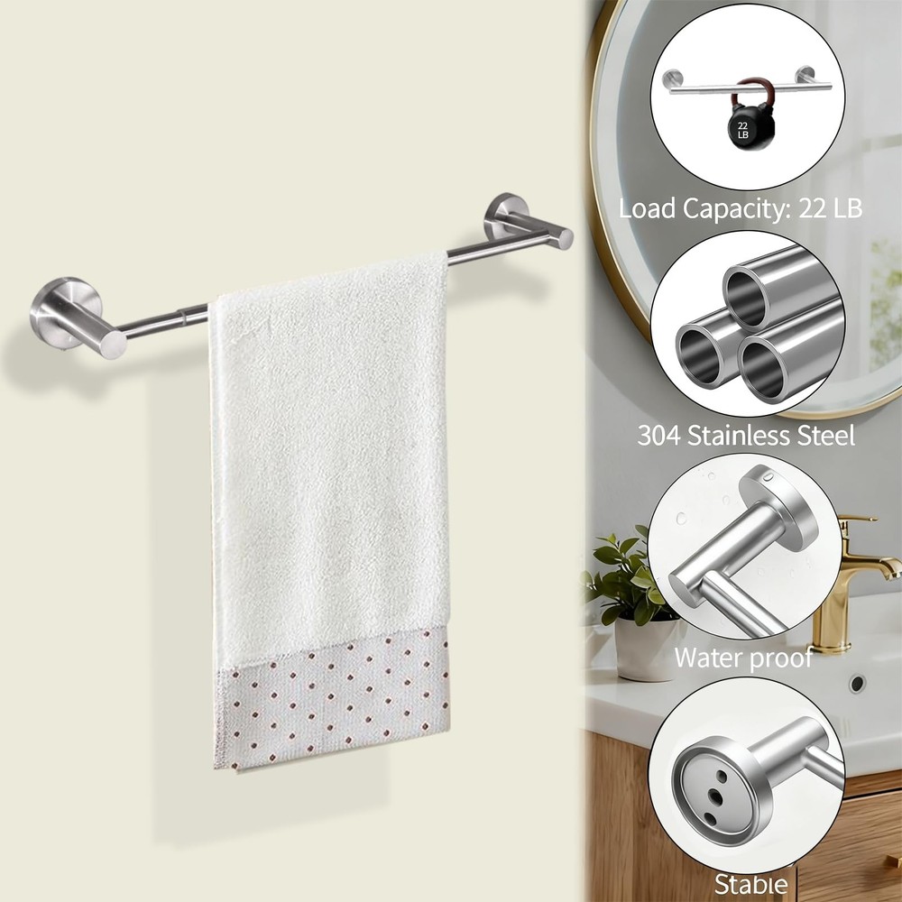 Towel Racks for Bathroom,Adjustable Single C-silver