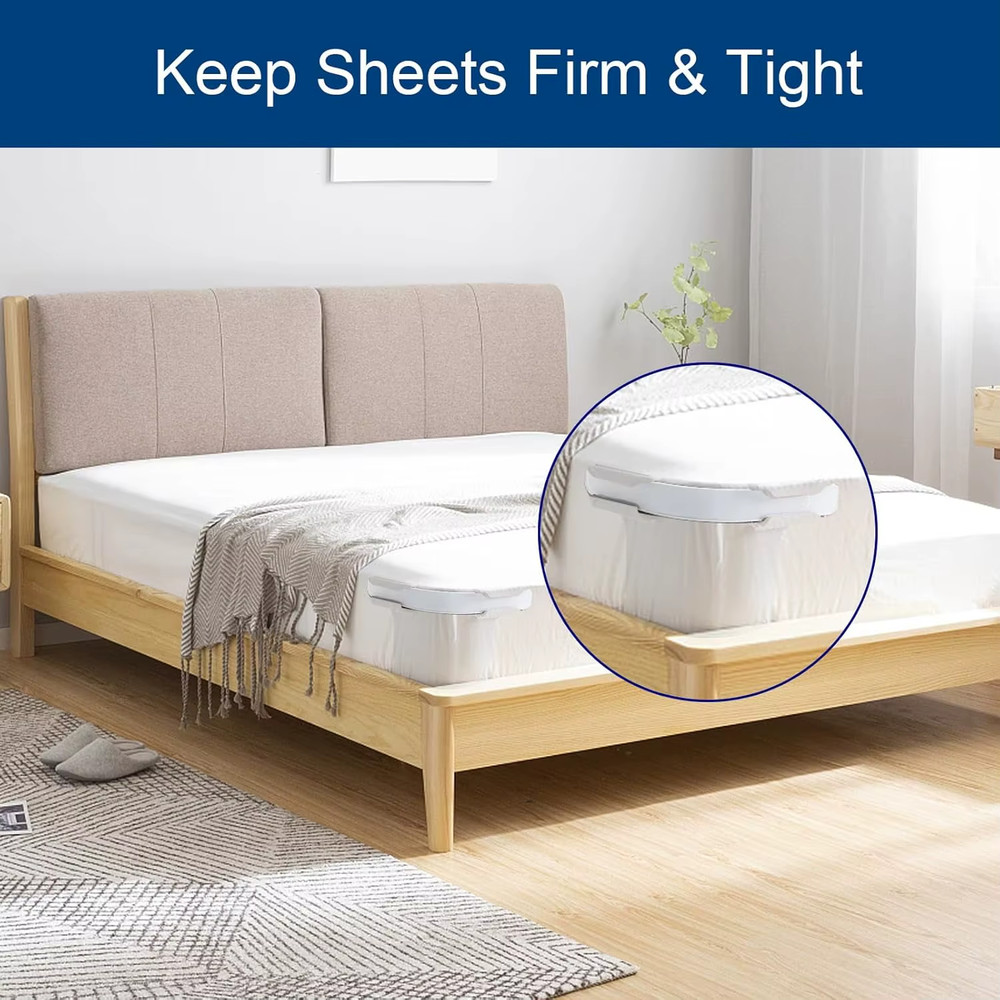 Universal Bedsheet Corner Tightener Clips Invisible Bedspread Secure Holder 4pcs