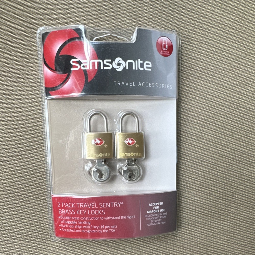 Samsonite 2 Pack Travel Sentry Brass Key Locks TSA Approved for Luggage Security