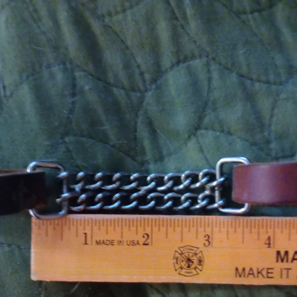 New: Brown Leather Flat Curb Chain (2, 3" chains)