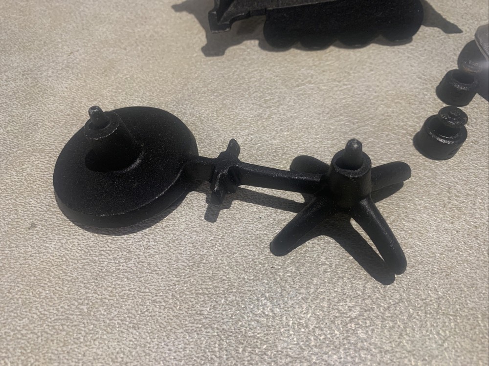 Vintage Mini Cast Iron Scale Weights Detachable Basket