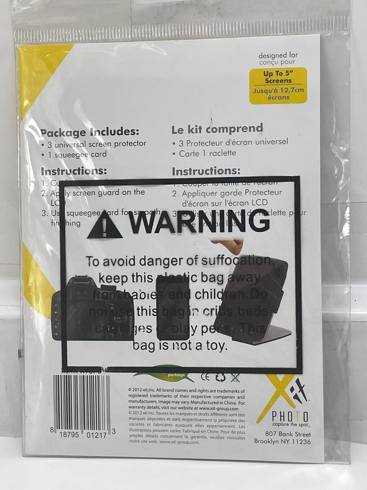 Xit 3-Piece Universal Screen Protector Kit 3 in x 5 in