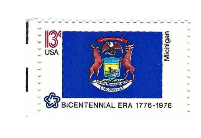 STAMP US SCOTT 1658 "Michigan Flag" 13 CENT 1976 MNH