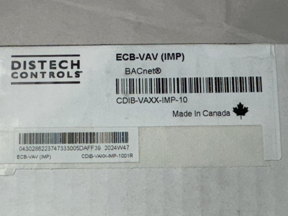 DISTECH CONTROLS BACnet ECB-VAV (IMP) CDIB-VAXX-IMP-10