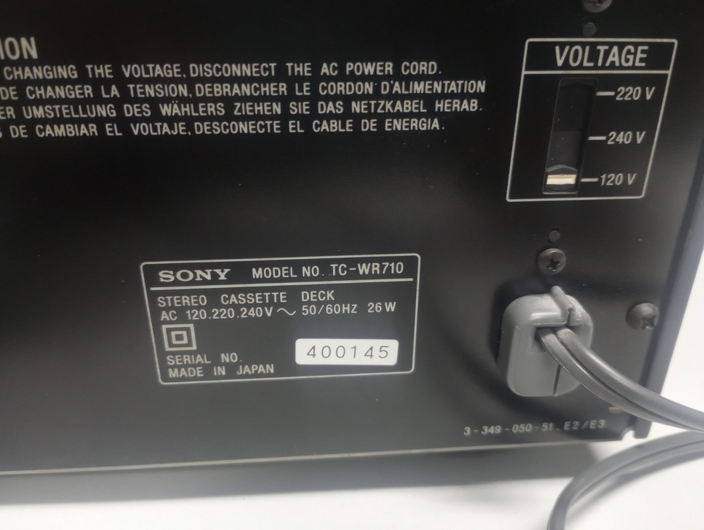 Sony TC-WR710 Dual Cassette Player Full Logic HX Pro . Needs work