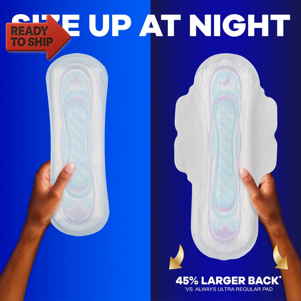 Ultra Thin Pads without Wings, Size 2, Long Super Absorbency, 40 CT