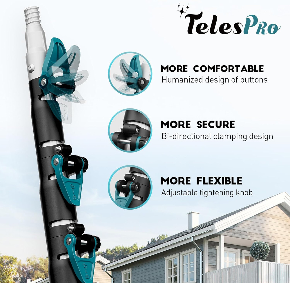 20ft High Reach Cobweb Duster with Telescopic Pole for Easy Cleaning