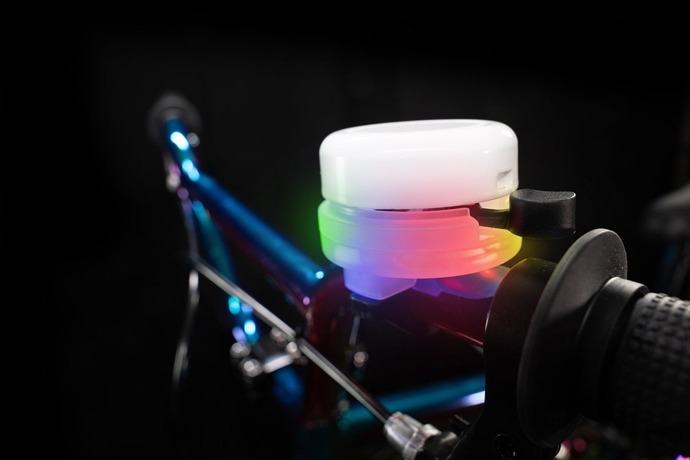 Bicycle Bell with Multicolor Twinkling LEDs, Fits Most Handlebars, Blue