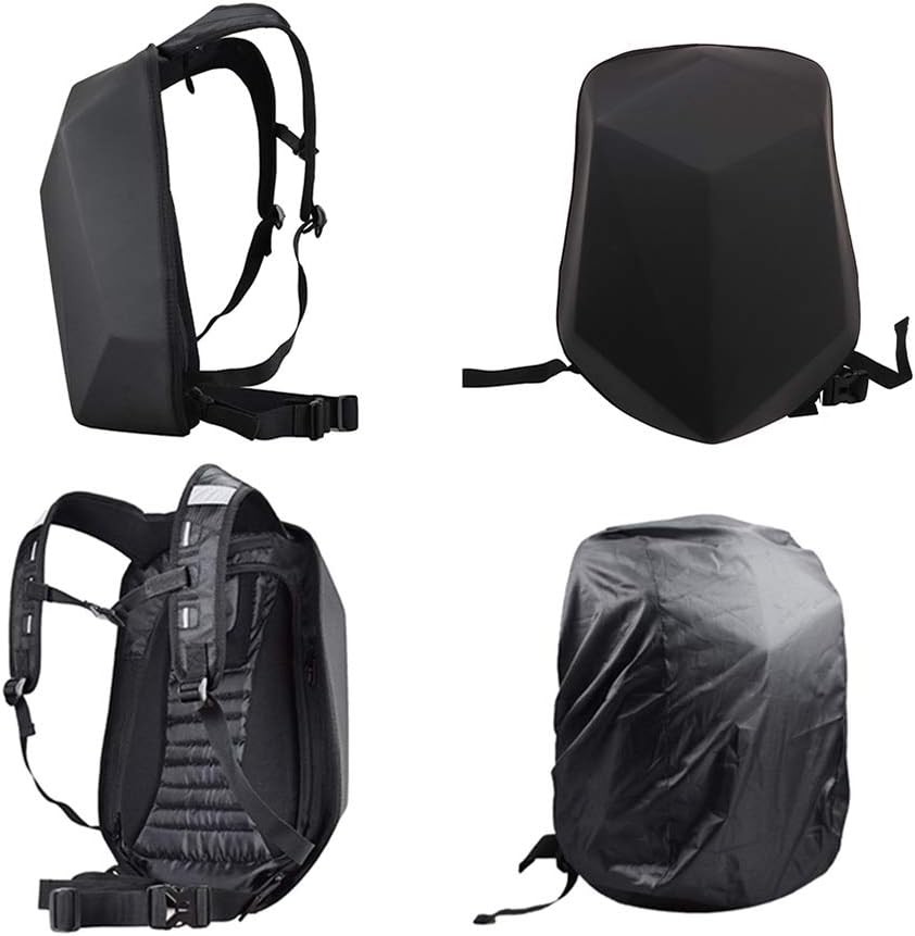 Motorcycle Backpack,30L Hardshell Carbon Fiber Pattern Waterproof Helmet Back