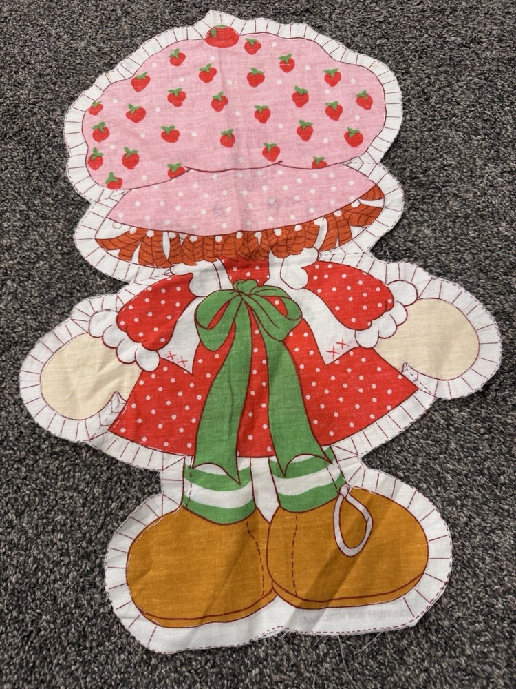Vintage Strawberry Shortcake Cut-and-Sew Doll Pattern Fabric Panel Front & Back