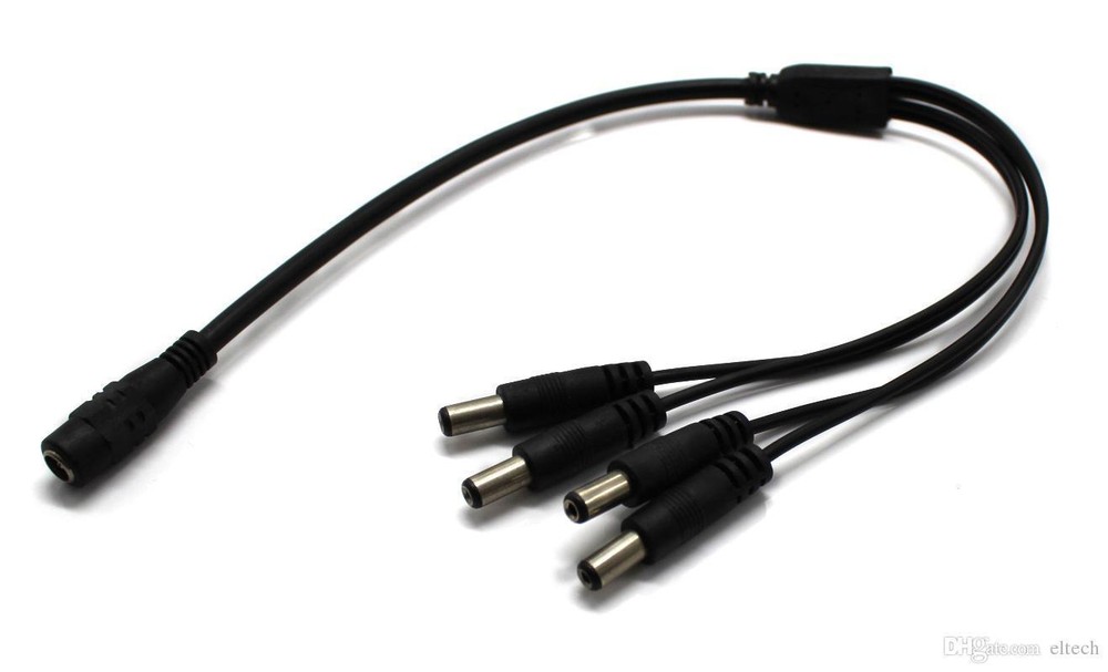 3 Pack - 4 Way Channel DC Power Splitter Adapter Cable for CCTV Security Camera