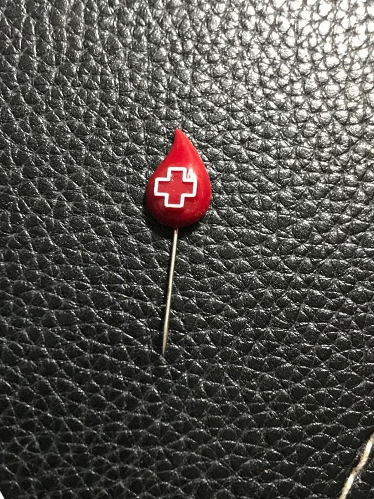 Red Cross - Red Plastic Blood Donor Stick Pin