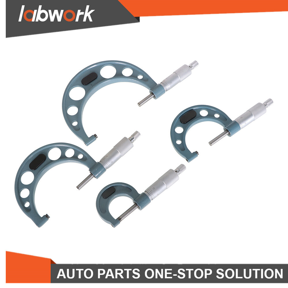 Labwork Premium Outside Micrometer Set Machinist Tool Precision Carbide Tip 0-4"