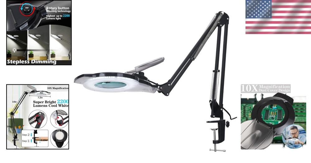 Adjustable Swivel Arm Lighted Magnifier