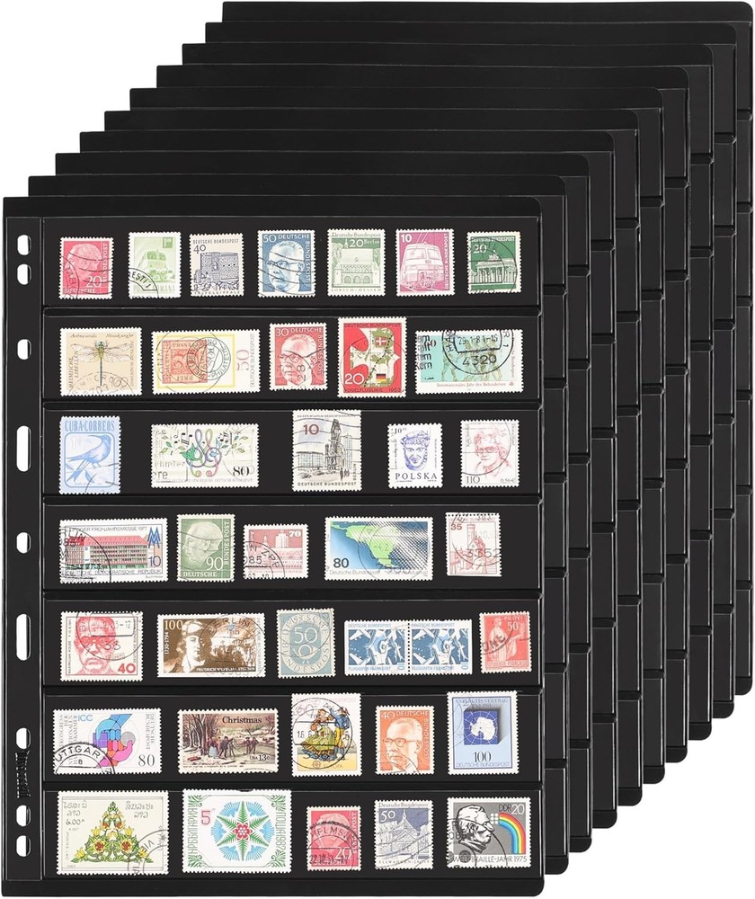 20 Sheets Stamp Pages Collector Stamp Collecting Album Binder Standard 9 Hole