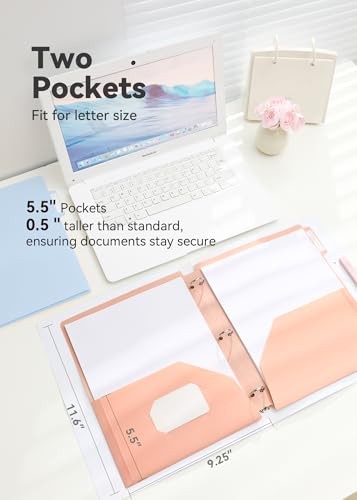 Plastic Folders with Pockets 3 Assorted Pastel 2 Pockets with 3 Hole Punched