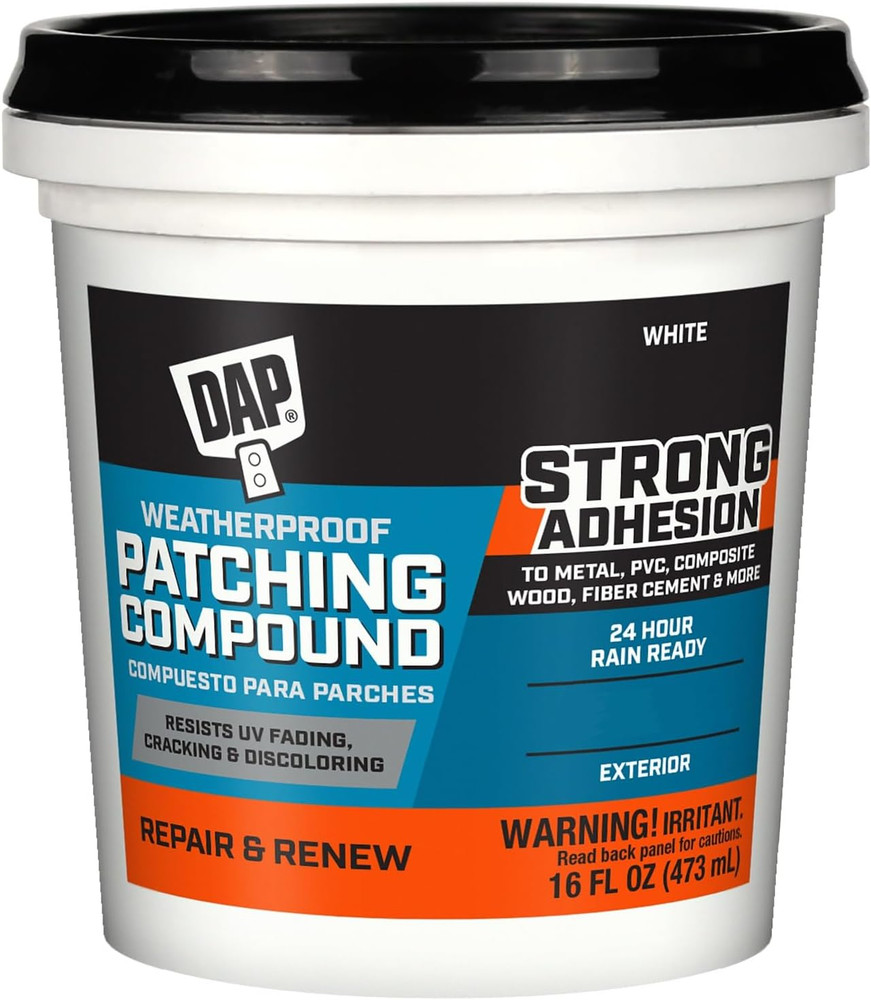 Weatherproof Patching Compound, White, 16 Oz (7079818740)