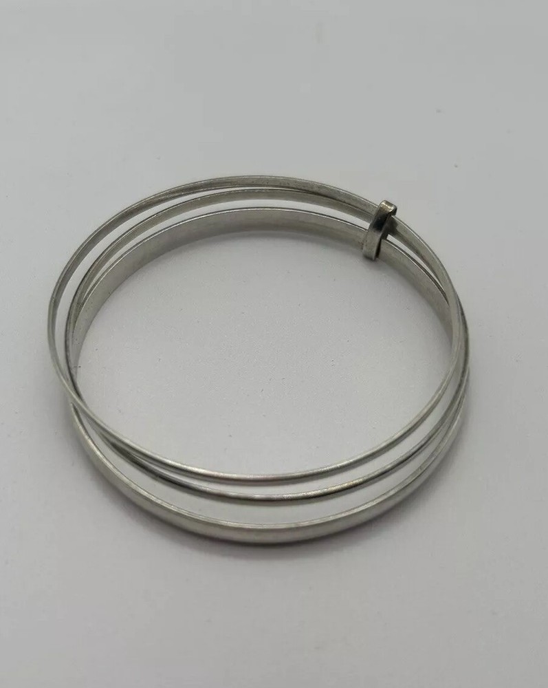 Bracelet Sterling Silver 925 3 Ring Bangle - 25 Grams