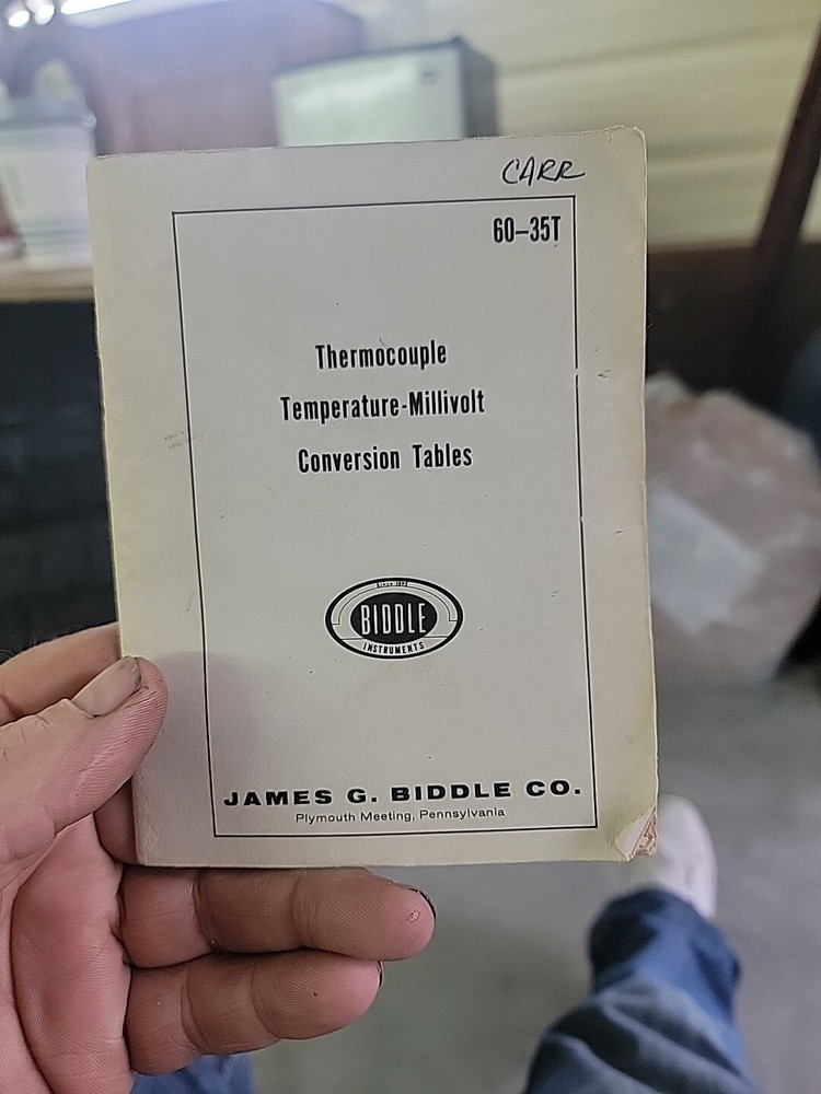 Biddle Thermocouple Conversion Book