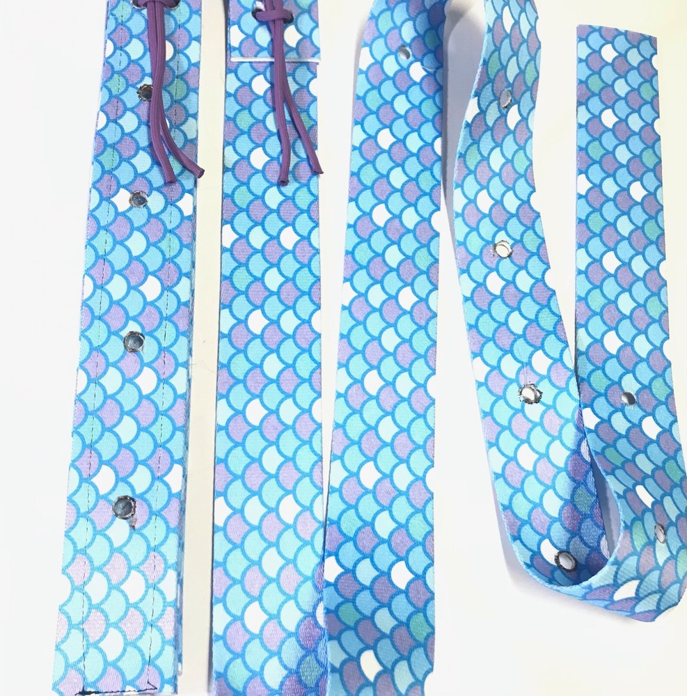 Cinch strap set Blue Mermaid Latigo