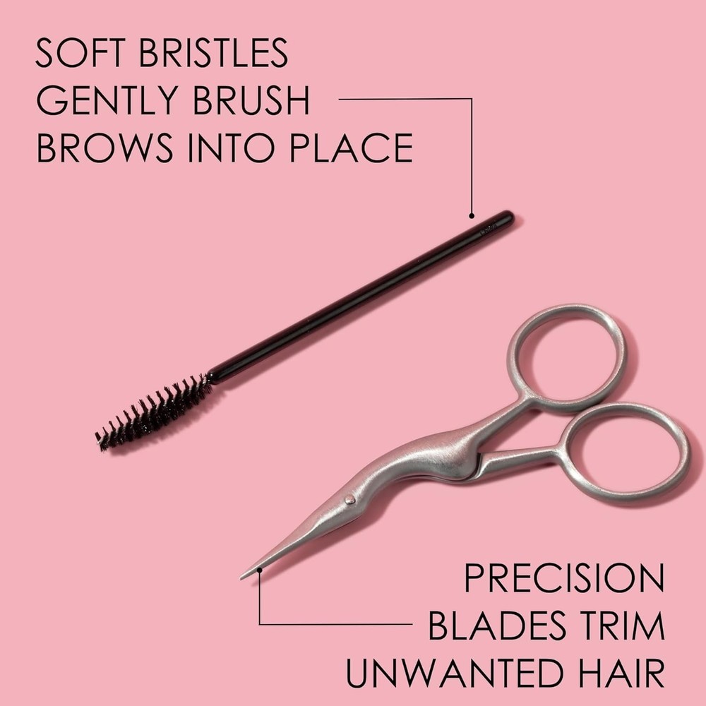 JAPONESQUE Brow Scissors & Spoolie Set Hand-Sharpened Precision Blades