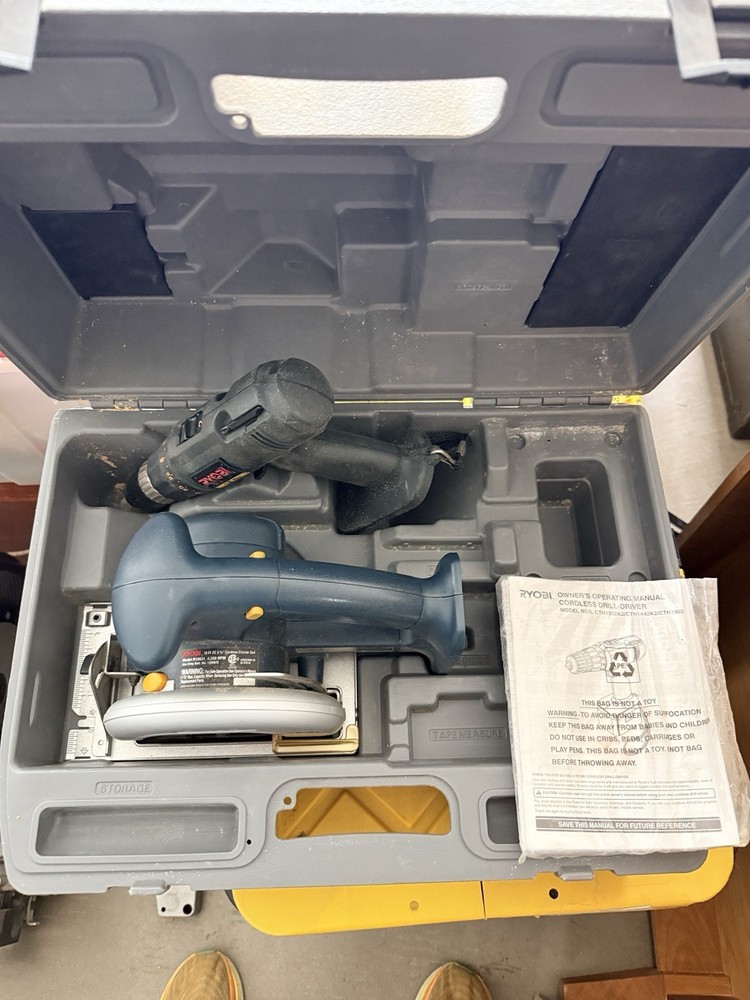 Ryobi PCL1802K 18V Drill/Driver & Circular Saw Set with Case