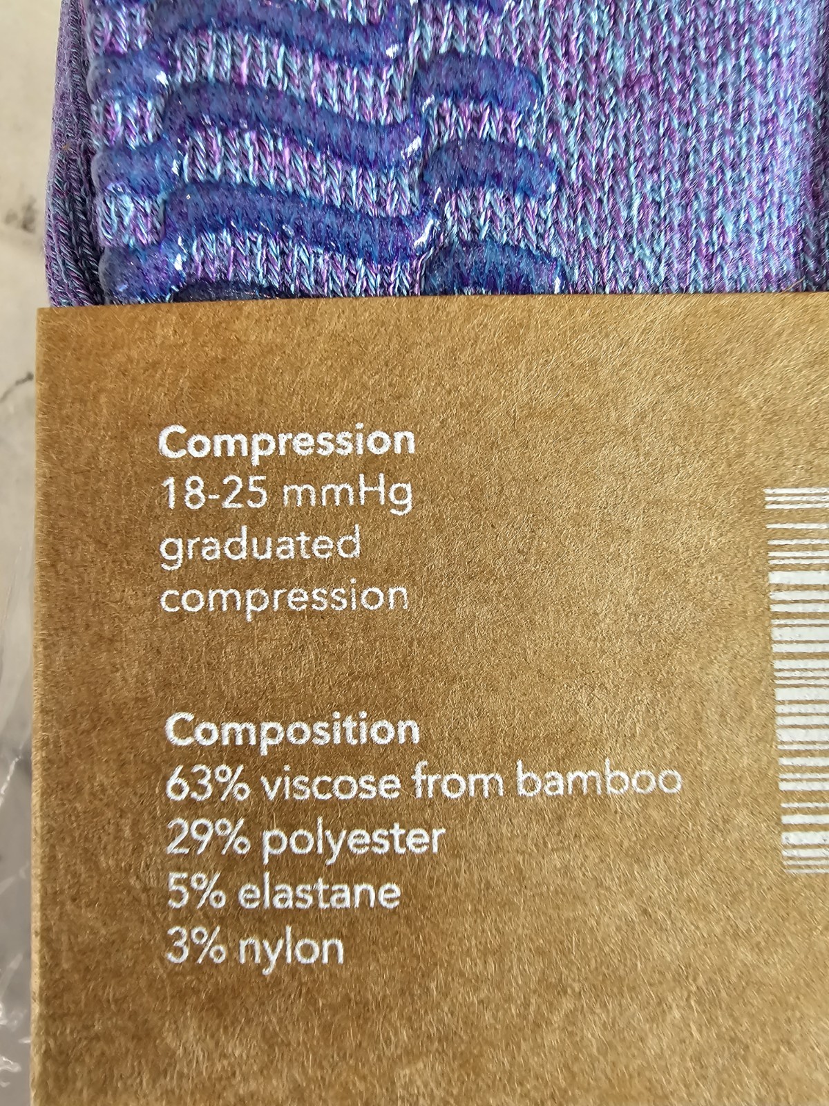 Two Pair Wellow Size Medium Wide Calf Bamboo Compression Socks In Galaxy Twist