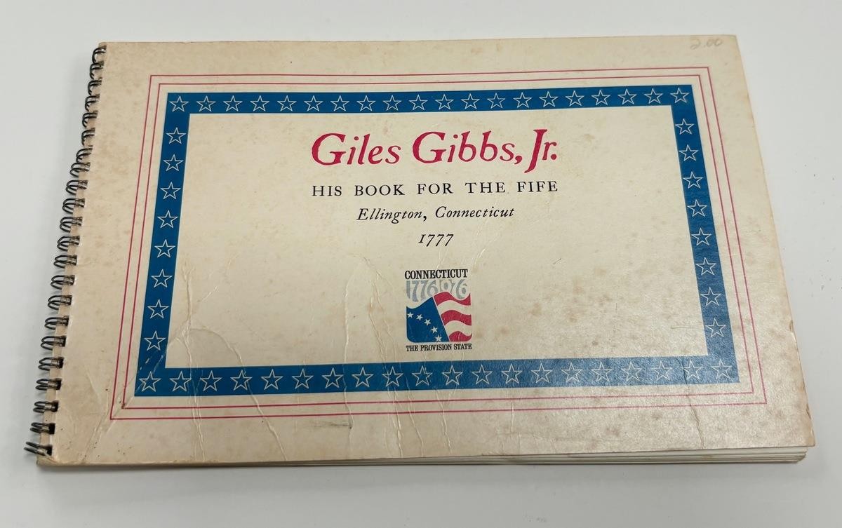 VTG Giles Gibbs Jr Music Book w Reproduction Wooden Fife Revolutionary War Era