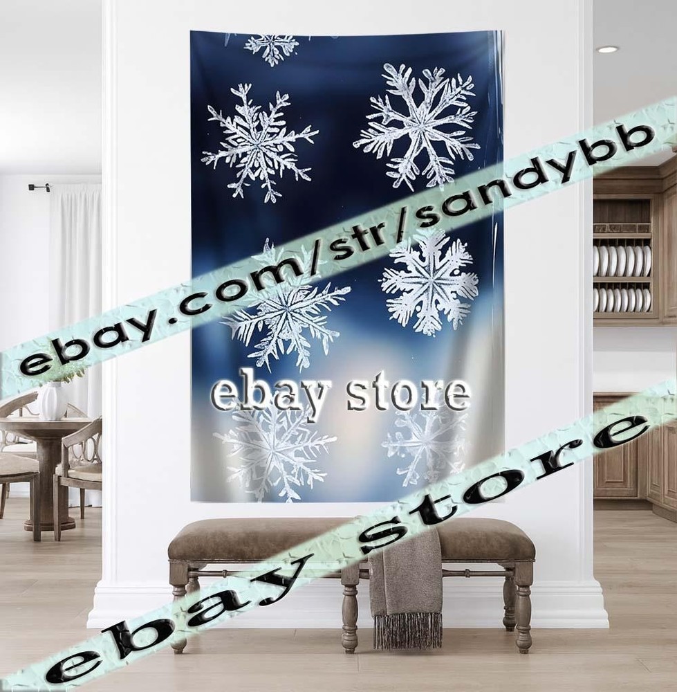 Snowflakes tapestry modern winter pattern 39X59 in